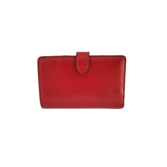 Kate Spade KN227 Madison Textured Patent Medium Compact Bifold Wallet Red Jam - Picture 3 of 9